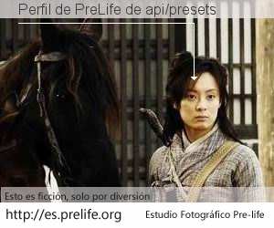 Perfil de PreLife de api/presets