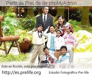 Perfil de PreLife de phpMyAdmin